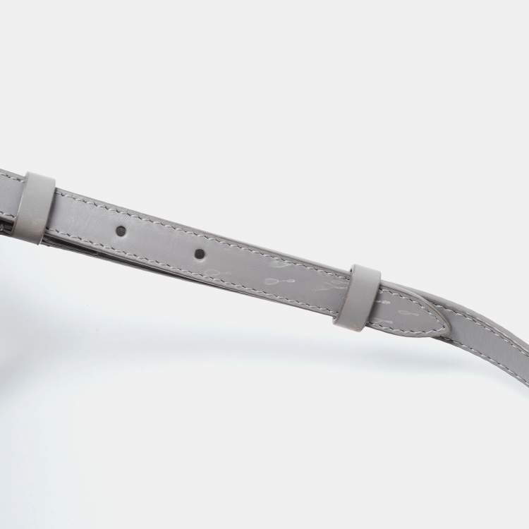 Pre Owned Balenciaga Grey Leather and Lizard Mini Padlock All Afternoon Tote