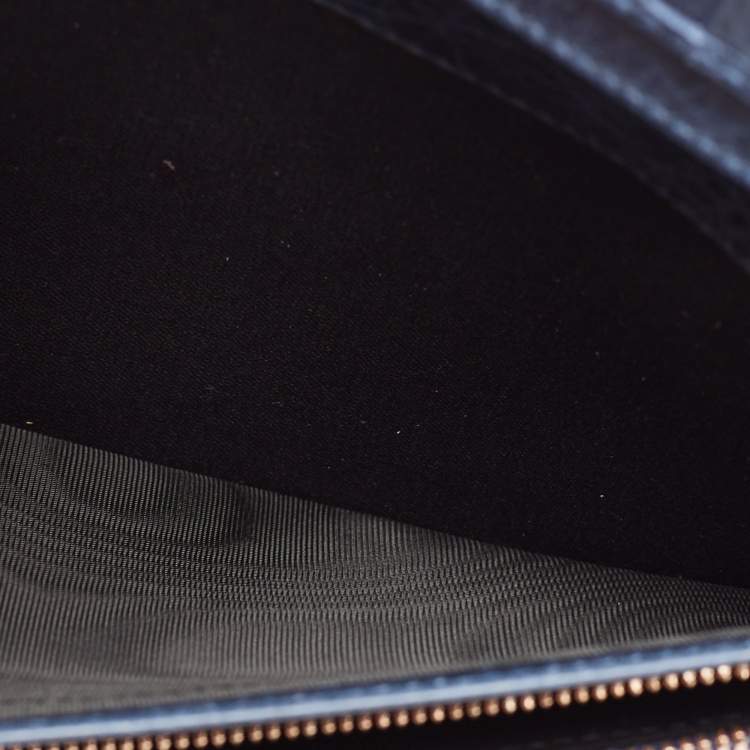 Pre Owned Balenciaga Blue Roi Leather Compagnon Zip Around Wallet