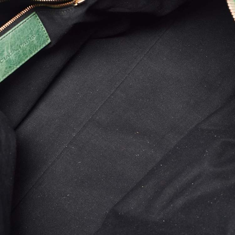 Pre Owned Balenciaga Green Leather GGH Work Tote