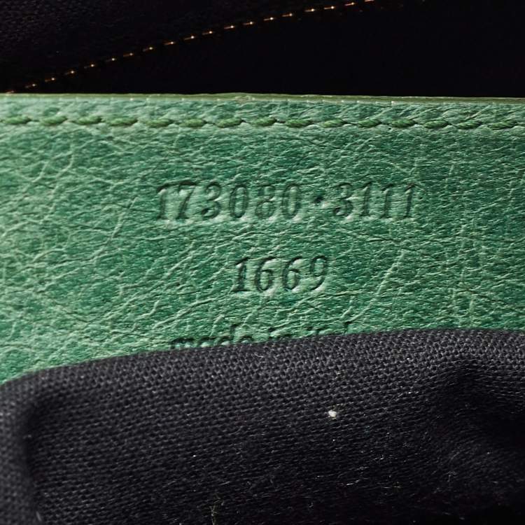Pre Owned Balenciaga Green Leather GGH Work Tote