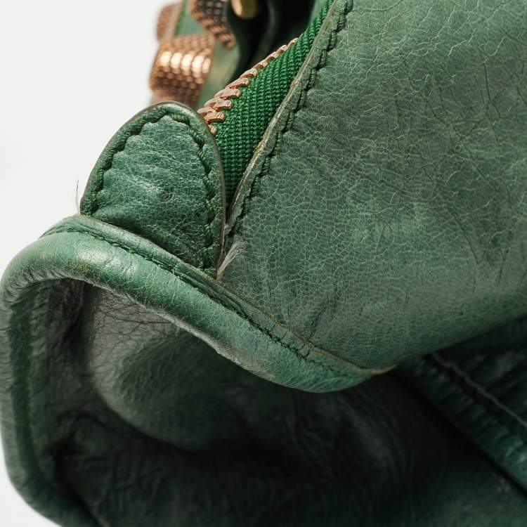 Pre Owned Balenciaga Green Leather GGH Work Tote