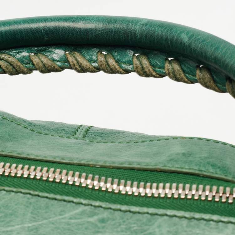Pre Owned Balenciaga Green Leather GGH Work Tote