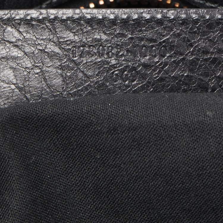 Pre Owned Balenciaga Black Leather GGH Part Time Bag