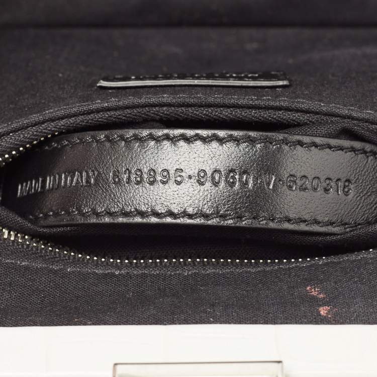 Pre Owned Balenciaga White Croc Embossed Leather XS Cloud Clutch Bag