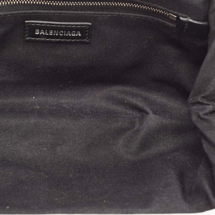 Pre Owned Balenciaga White Croc Embossed Leather XS Cloud Clutch Bag