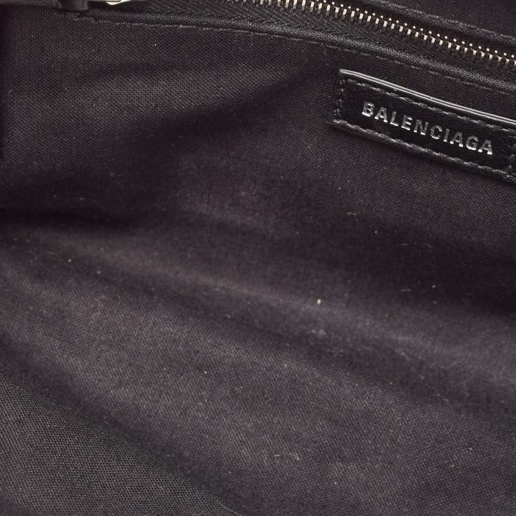 Pre Owned Balenciaga White Croc Embossed Leather XS Cloud Clutch Bag