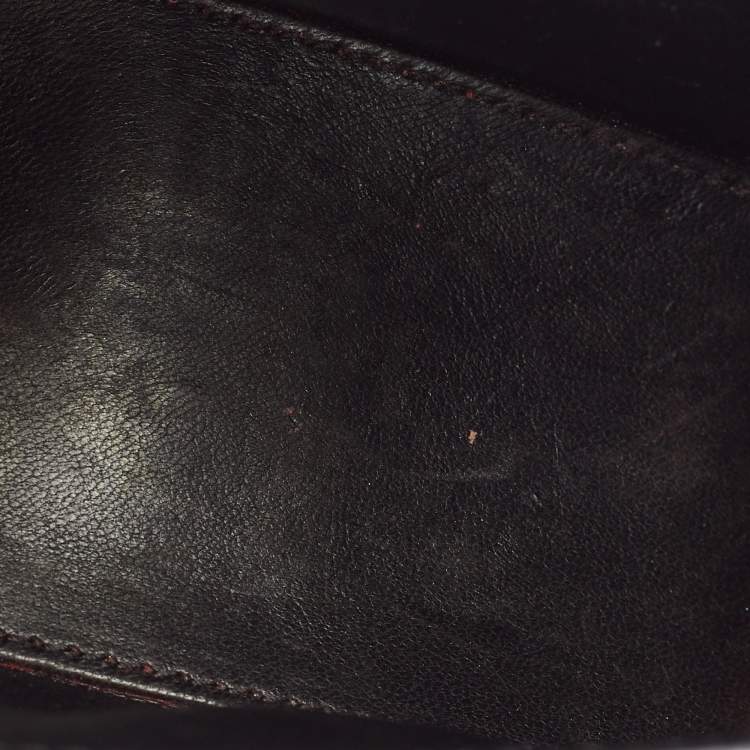 Pre Owned Balenciaga Black Croc Embossed Leather XS Hourglass Top Handle Bag