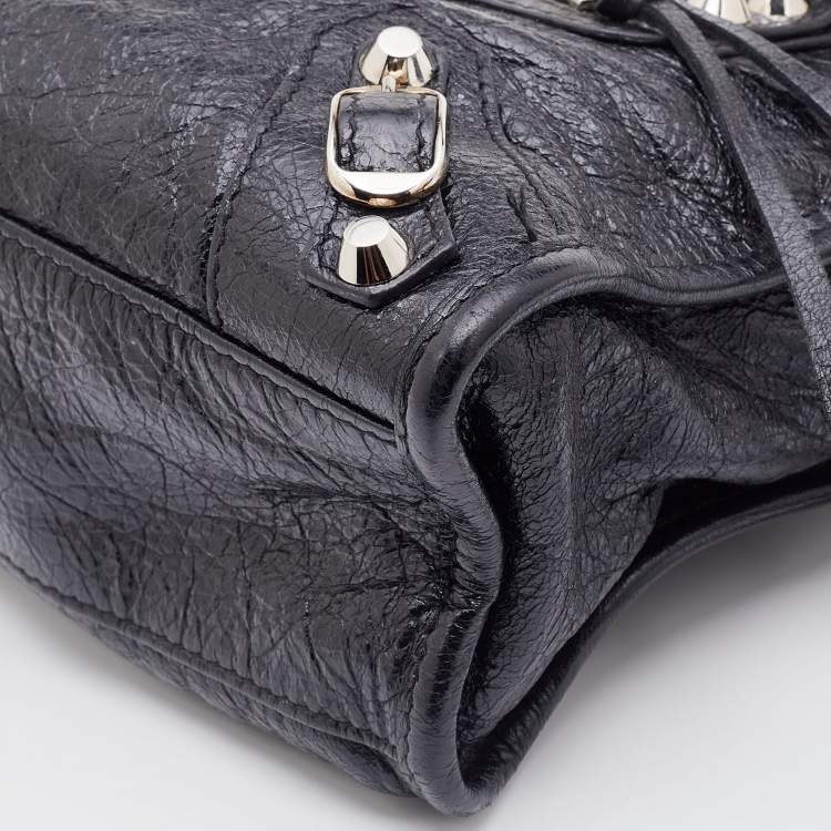 Pre Owned Balenciaga Black Leather Mini RH Classic City Bag
