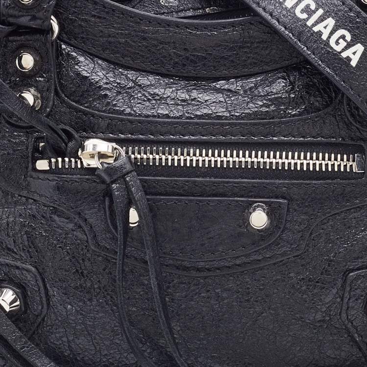 Pre Owned Balenciaga Black Leather Mini RH Classic City Bag