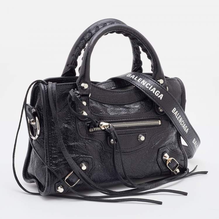 Pre Owned Balenciaga Black Leather Mini RH Classic City Bag