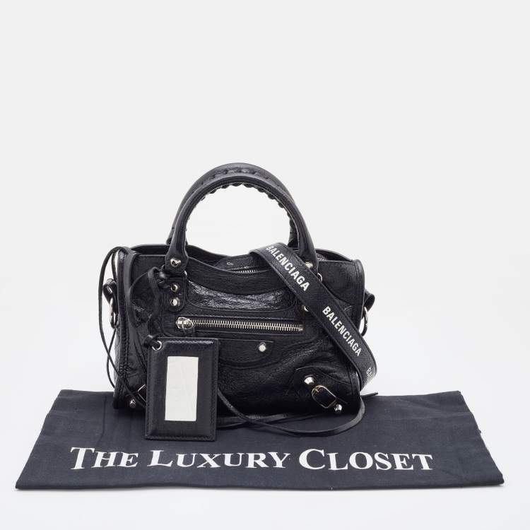 Pre Owned Balenciaga Black Leather Mini RH Classic City Bag