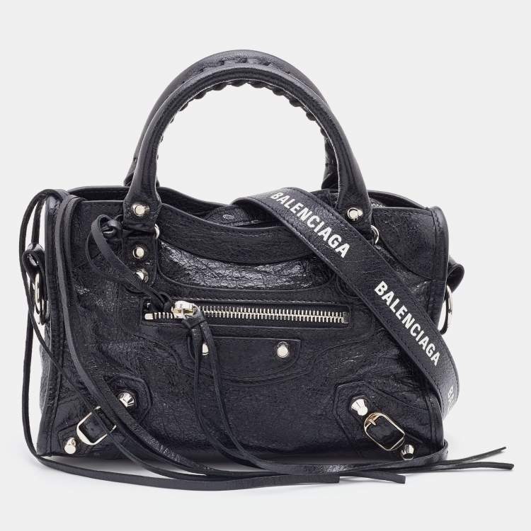 Pre Owned Balenciaga Black Leather Mini RH Classic City Bag