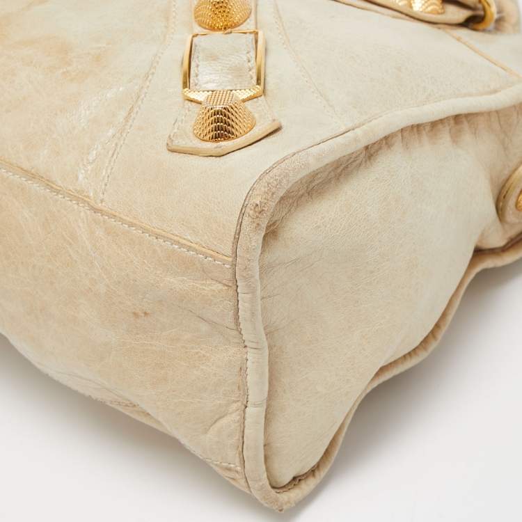 Pre Owned Balenciaga Argent Leather Giant 21 Gold Motorcycle City Bag