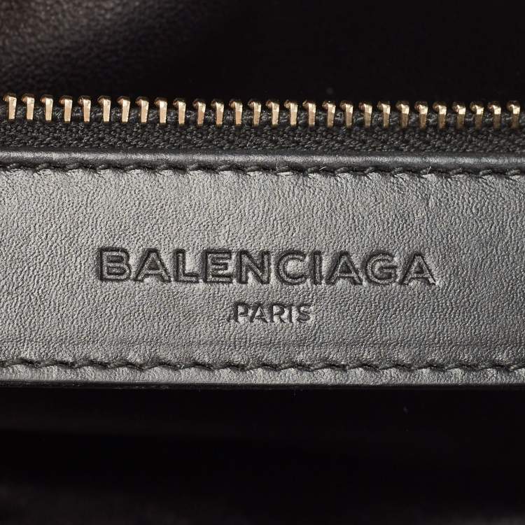 Pre Owned Balenciaga Black/Indigo Leather and Python Mini Classic Metallic Edge City Bag