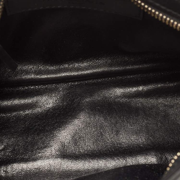 Pre Owned Balenciaga Black/Indigo Leather and Python Mini Classic Metallic Edge City Bag