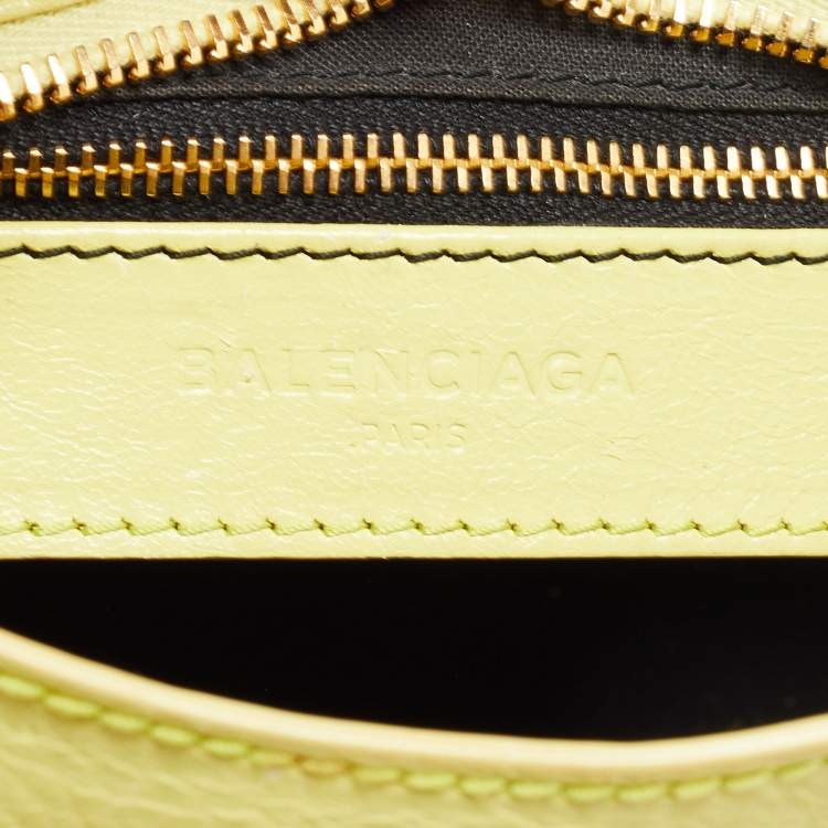 Pre Owned Balenciaga Light Green Leather Mini Classic City Tote