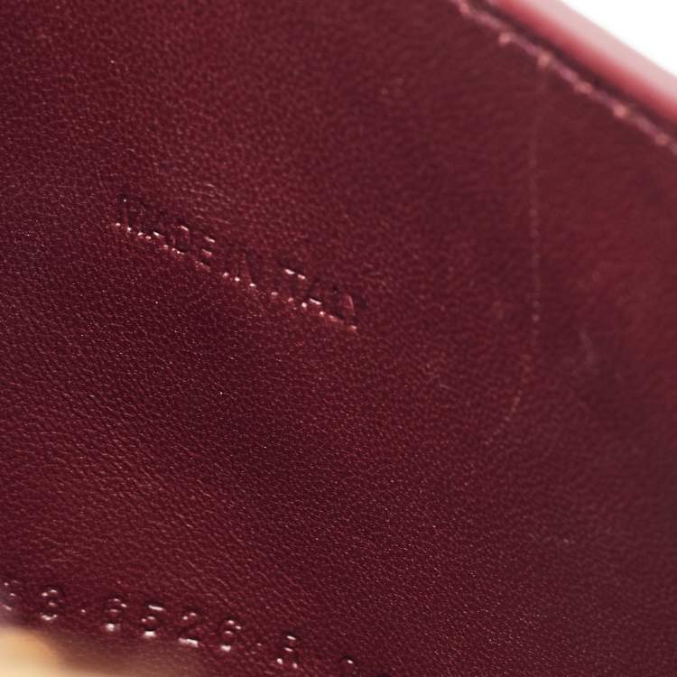 Pre Owned Balenciaga Burgundy Croc Embossed Leather XS Hourglass Top Handle Bag