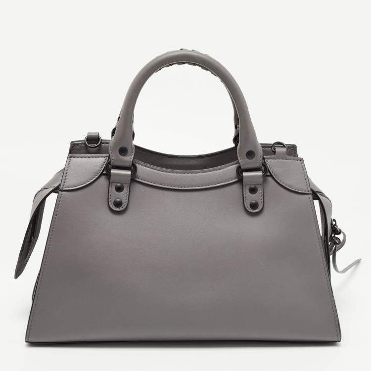 Pre Owned Balenciaga Grey Leather Small Neo Classic Tote