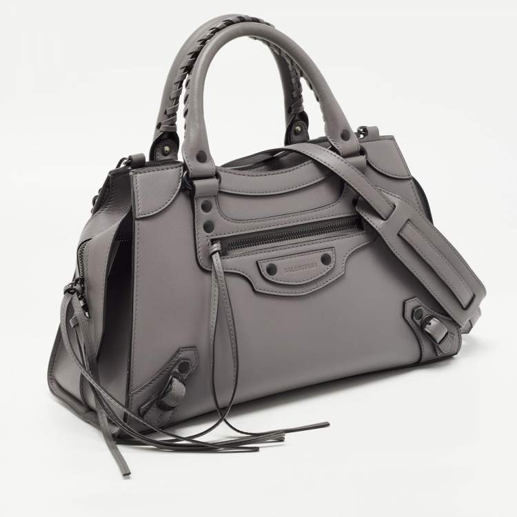 Pre Owned Balenciaga Grey Leather Small Neo Classic Tote