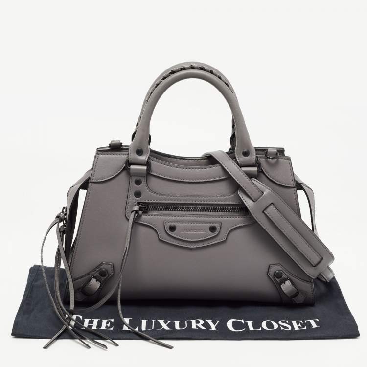Pre Owned Balenciaga Grey Leather Small Neo Classic Tote
