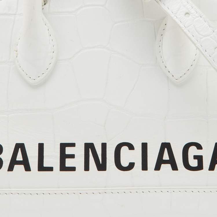 Pre Owned Balenciaga White Leather XXS Ville Satchel
