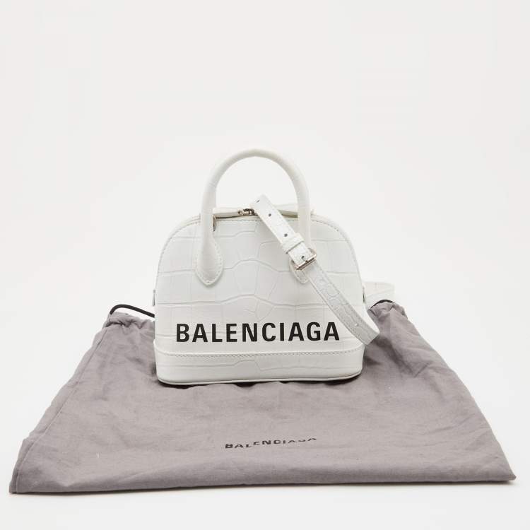Pre Owned Balenciaga White Leather XXS Ville Satchel