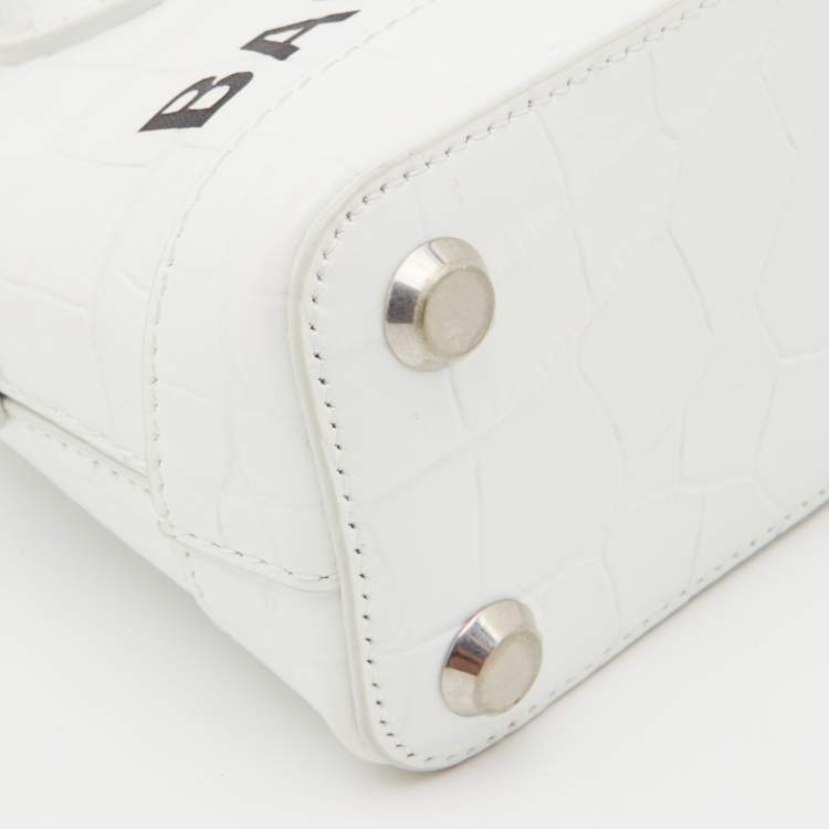 Pre Owned Balenciaga White Leather XXS Ville Satchel