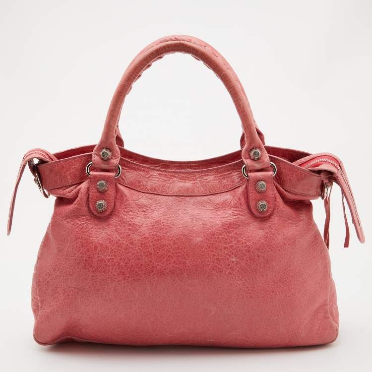 Pre Owned Balenciaga Pink Leather RSH Town Bag