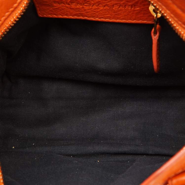 Pre Owned Balenciaga Tangerine Leather Mini RH City Bag