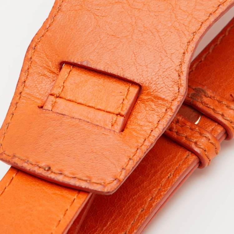 Pre Owned Balenciaga Tangerine Leather Mini RH City Bag