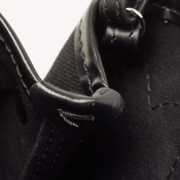 Pre Owned Balenciaga Black/White Canvas and Leather XS Cabas Tote