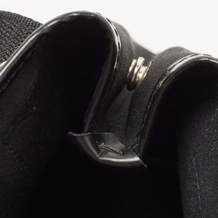 Pre Owned Balenciaga Black/White Canvas and Leather XS Cabas Tote