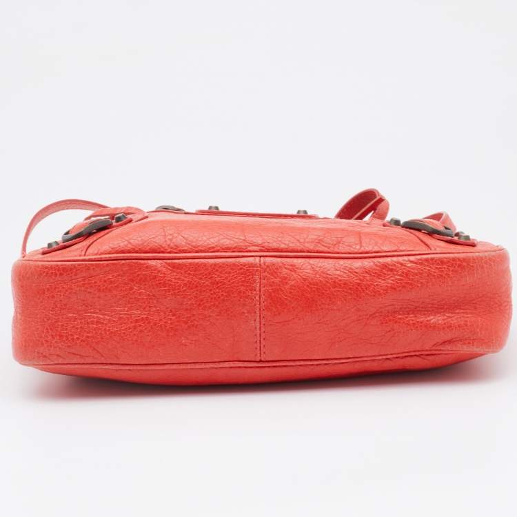 Pre Owned Balenciaga Rose Corail Leather Classic Hip Crossbody Bag