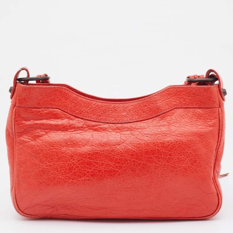 Pre Owned Balenciaga Rose Corail Leather Classic Hip Crossbody Bag