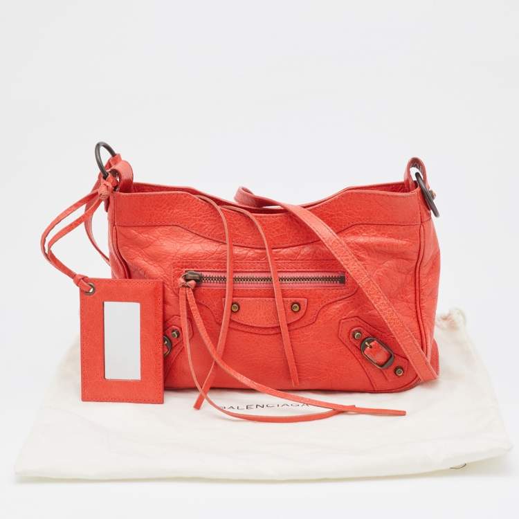 Pre Owned Balenciaga Rose Corail Leather Classic Hip Crossbody Bag