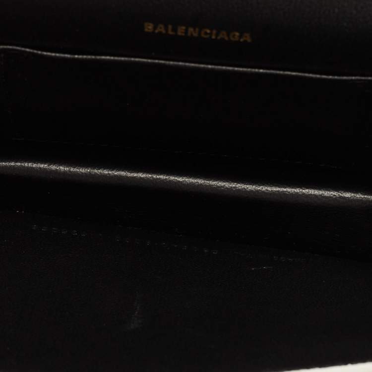 Pre Owned Balenciaga White Lizard Embossed Leather Sharp Top Handle Bag