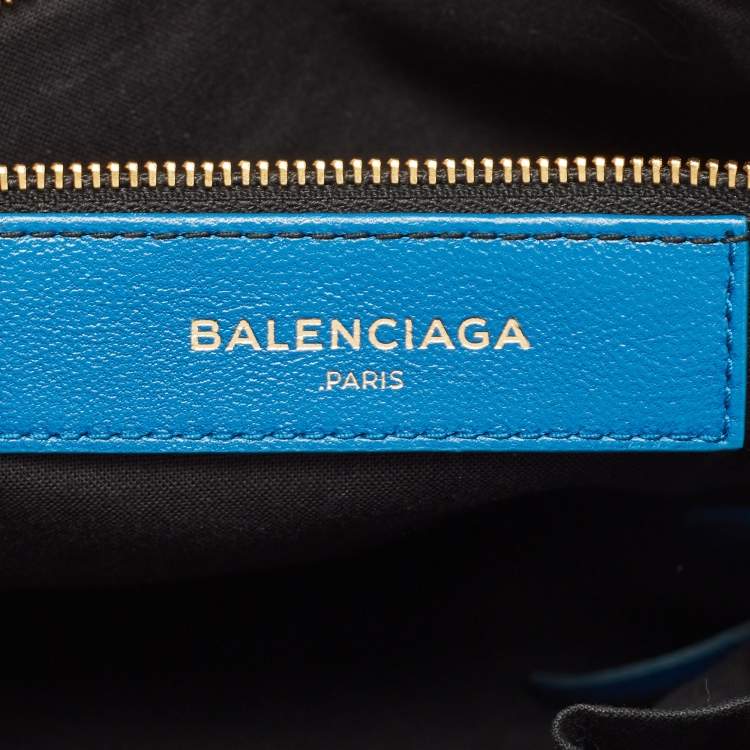 Pre Owned Balenciaga Blue Leather Small City Tote Bag