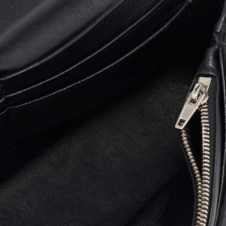 Pre Owned Balenciaga Black Fabric BB Chain Round Shoulder Bag