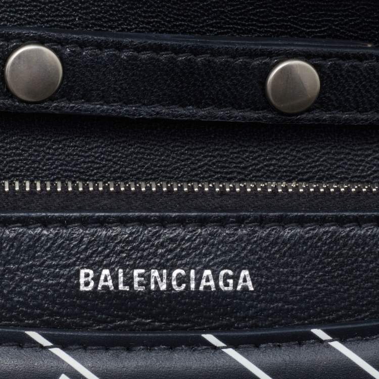 Pre Owned Balenciaga Black Leather B Dot Wallet on Chain