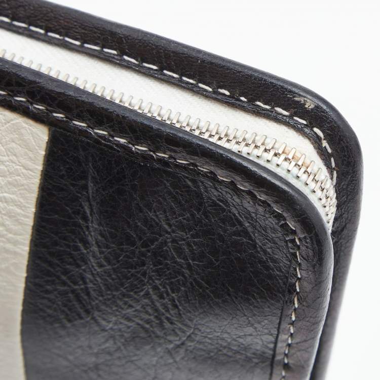 Pre Owned Balenciaga Multicolour Stripe Leather Bazar Pouch