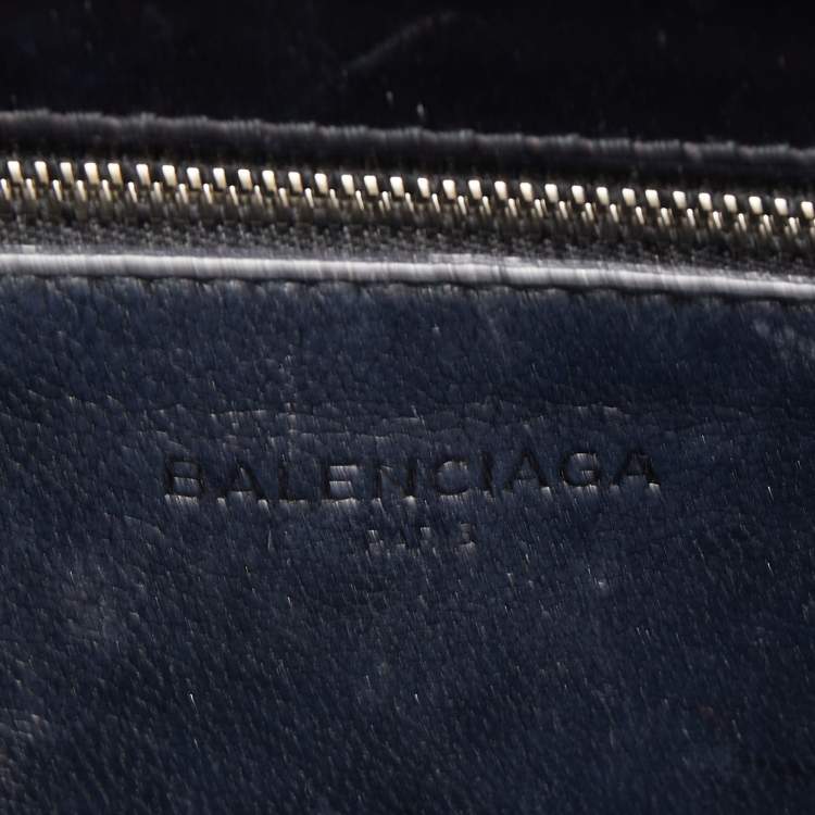 Pre Owned Balenciaga Black Leather Small Cable Shopper Tote