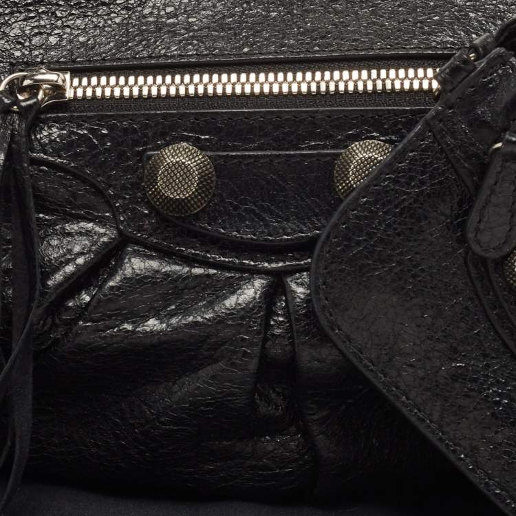 Pre Owned Balenciaga Black Glossy Leather Le Cagole Small Shoulder Bag