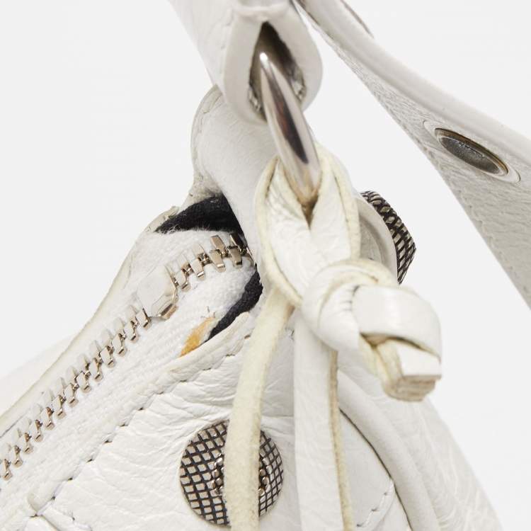 Pre Owned Balenciaga White Leather XS Le Cagole Shoulder Bag