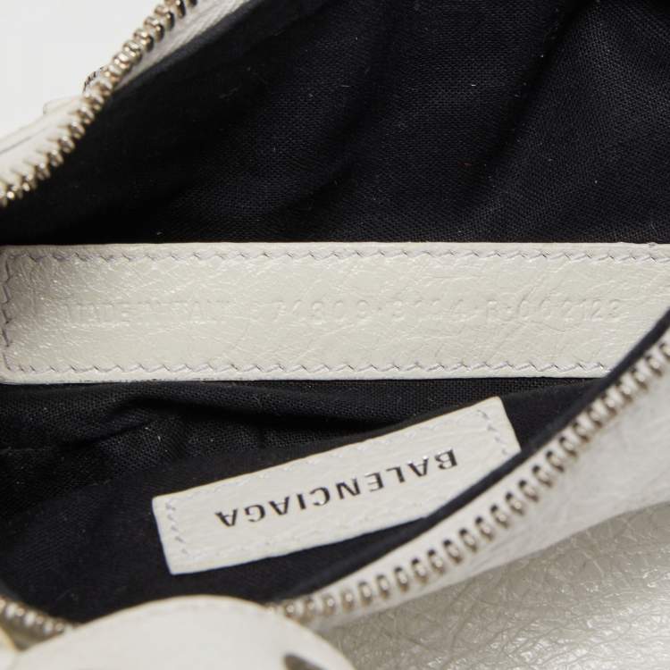 Pre Owned Balenciaga White Leather XS Le Cagole Shoulder Bag