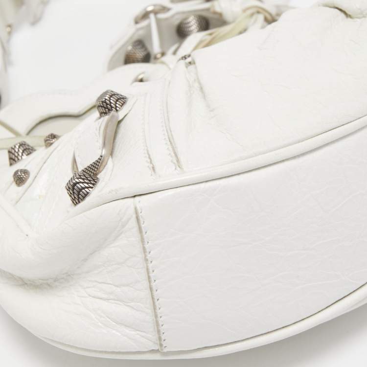Pre Owned Balenciaga White Leather XS Le Cagole Shoulder Bag