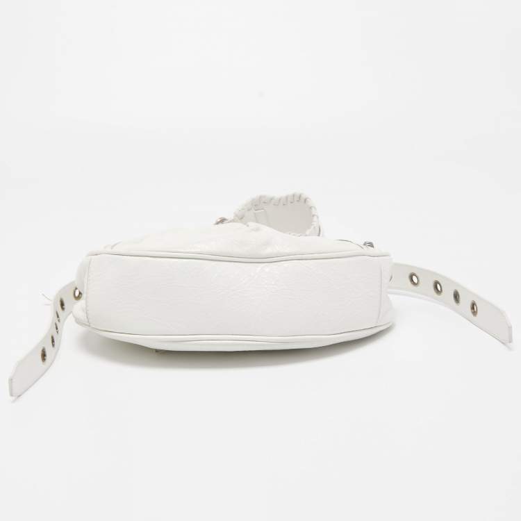 Pre Owned Balenciaga White Leather XS Le Cagole Shoulder Bag
