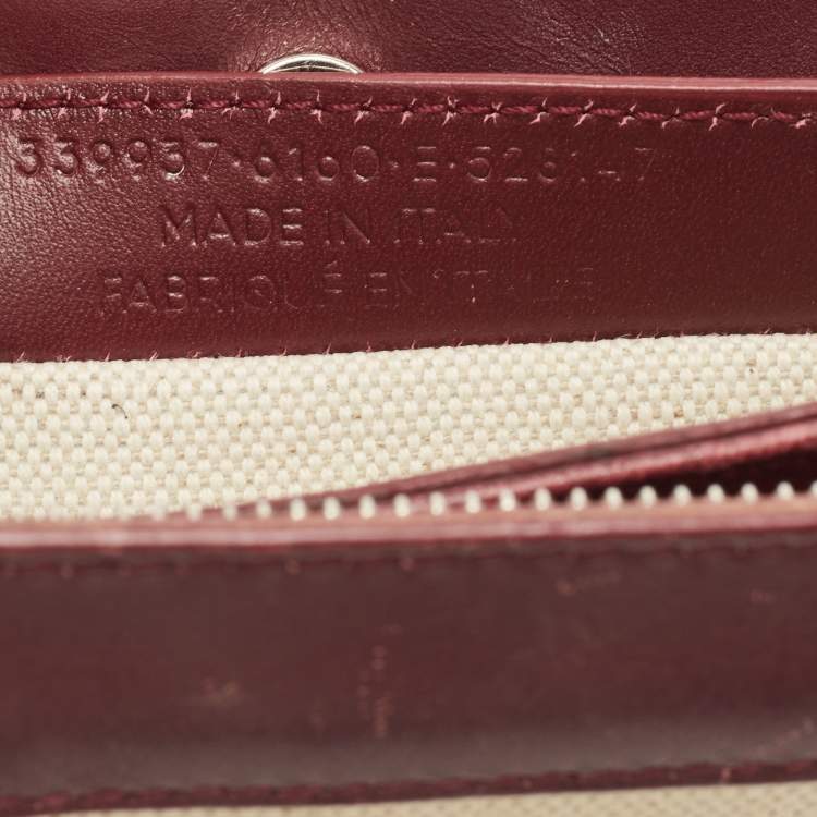 Pre Owned Balenciaga Maroon/Beige Canvas and Leather AJ Clutch