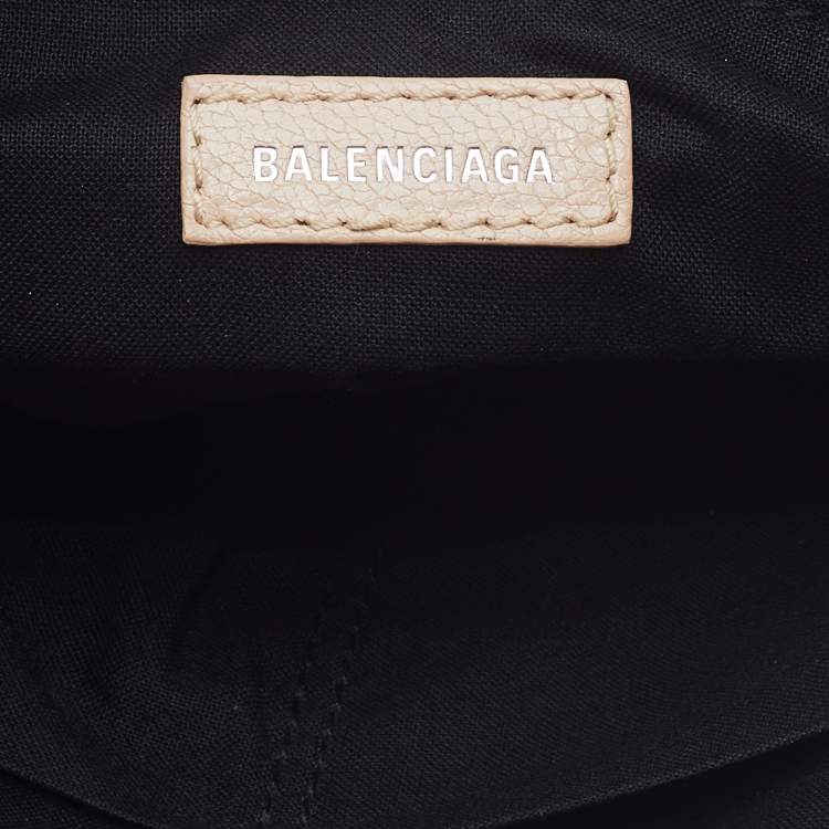 Pre Owned Balenciaga Praline Leather Small Metallic Edge City Bag
