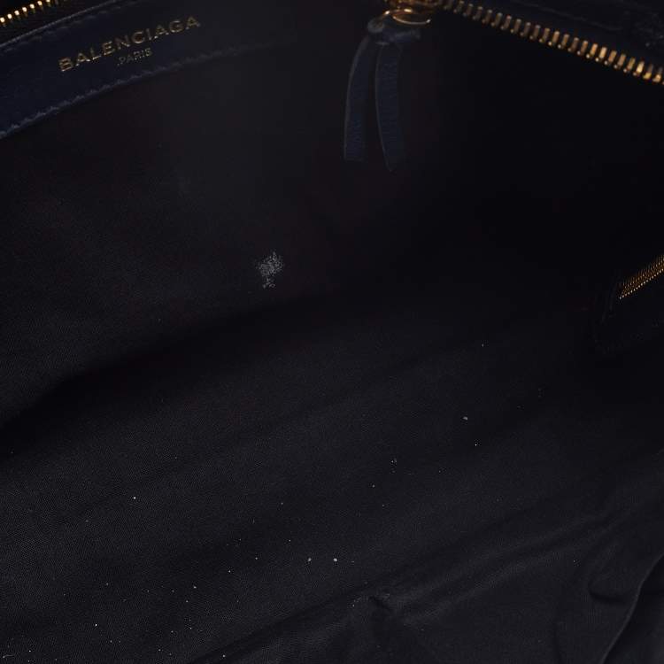 Pre Owned Balenciaga Bleu Obscur Leather Medium Metallic Edge Classic City Bag