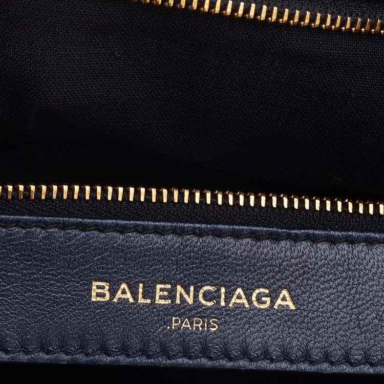 Pre Owned Balenciaga Bleu Obscur Leather Medium Metallic Edge Classic City Bag